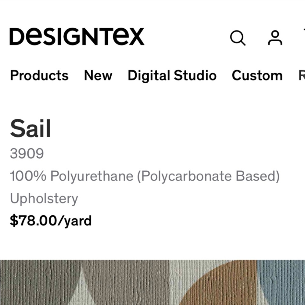Designtex Herman Miller Sail Carbon pleather upholstery fabric - Picture 6 of 6